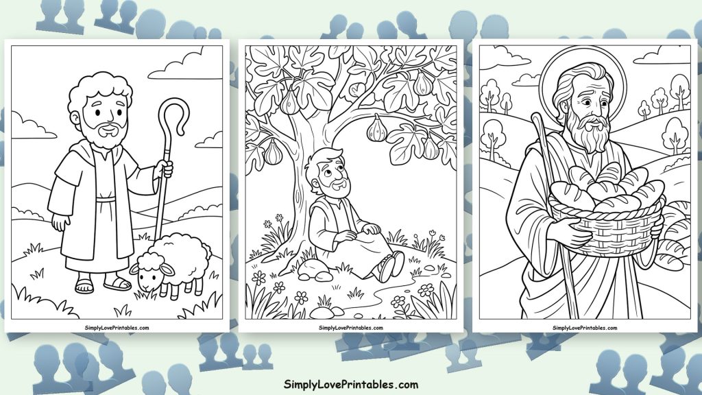 12 disciples coloring pages featured image