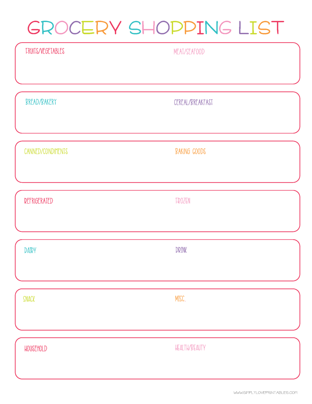 Free Grocery List Printables Simply Love Printables Free Grocery List Printables Simply Love Printables
