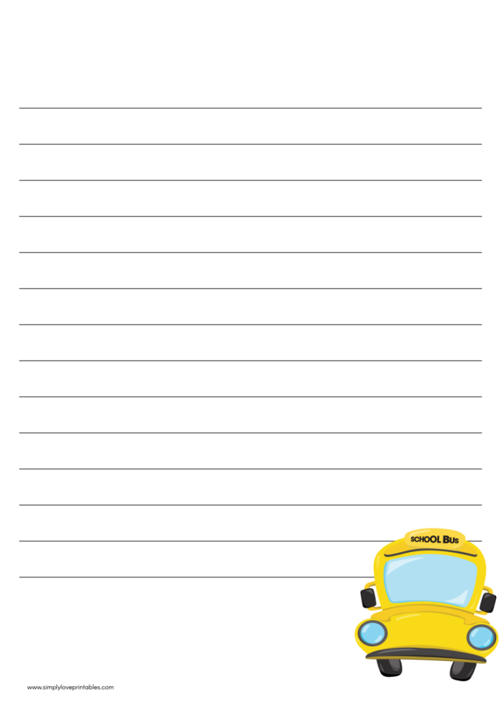 Journal Sheet School Bus Simply Love Printables