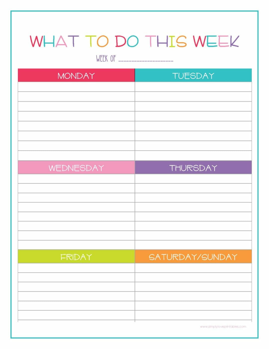 25 Free Weekly To Do List Printables Simply Love Printables