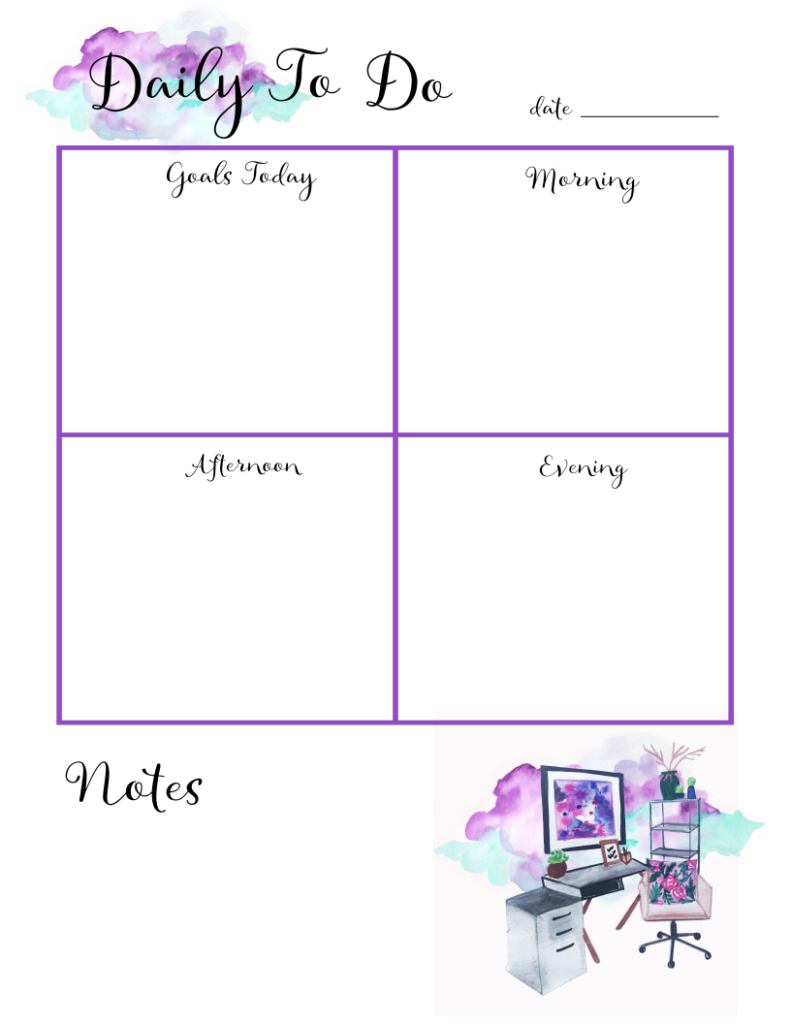 Simply Love Printables Daily-To-Do-Green-Purple