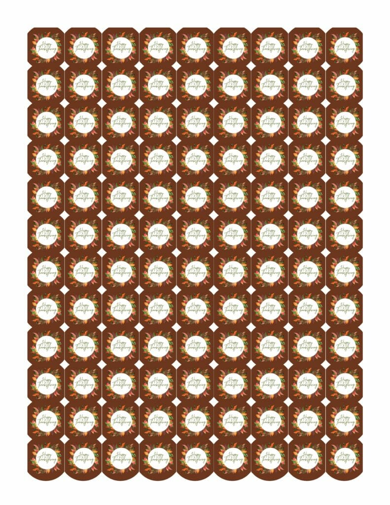 Simply Love Printables Hershey Kisses Candy Brown