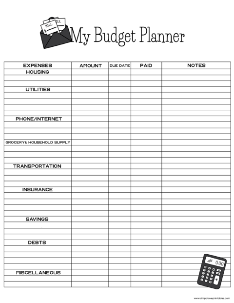 Free Printable Budget Templates | Simply Love Printables