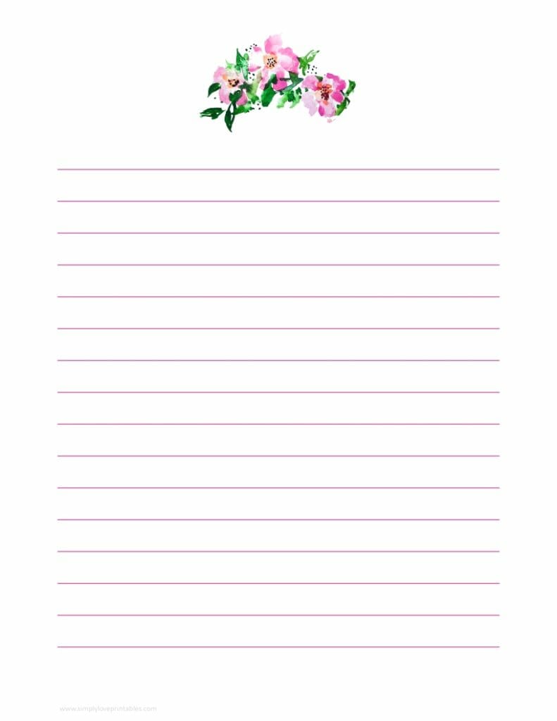 Simply Love Printables Floral Journal Page Pink
