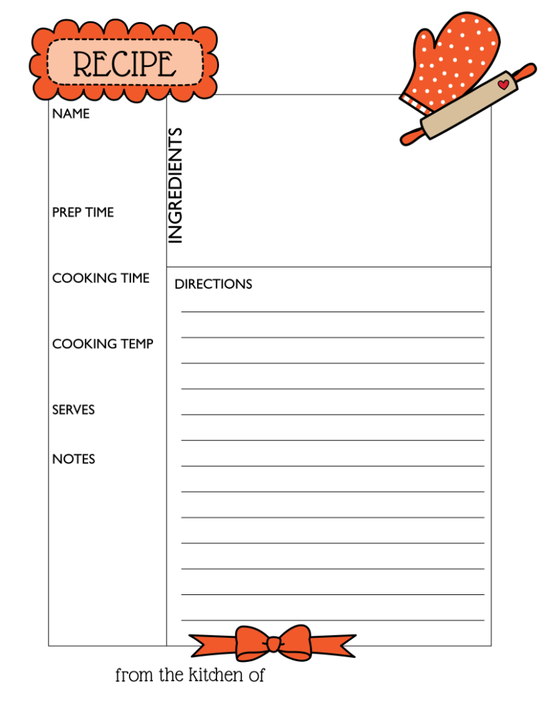 Simply Love Printables Recipe Orange