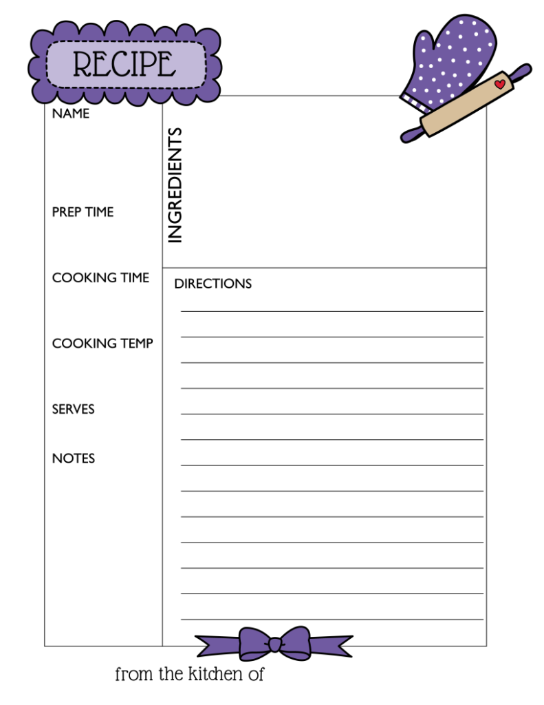Simply Love Printables Recipe Purple
