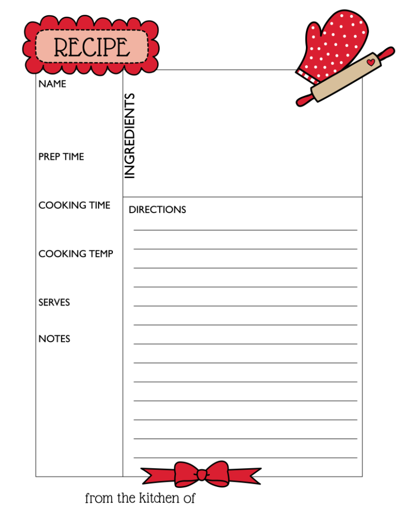 Simply Love Printables Recipe Red