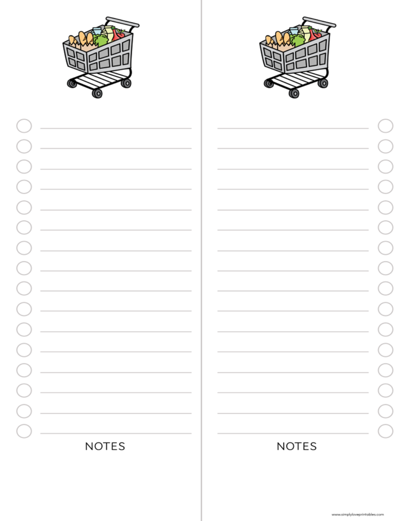 Simply Love Printables Shopping List Grey