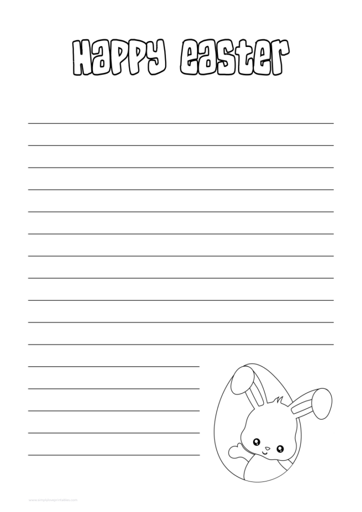 Simply Love Printable Happy Easter Coloring Journal Page Bunny