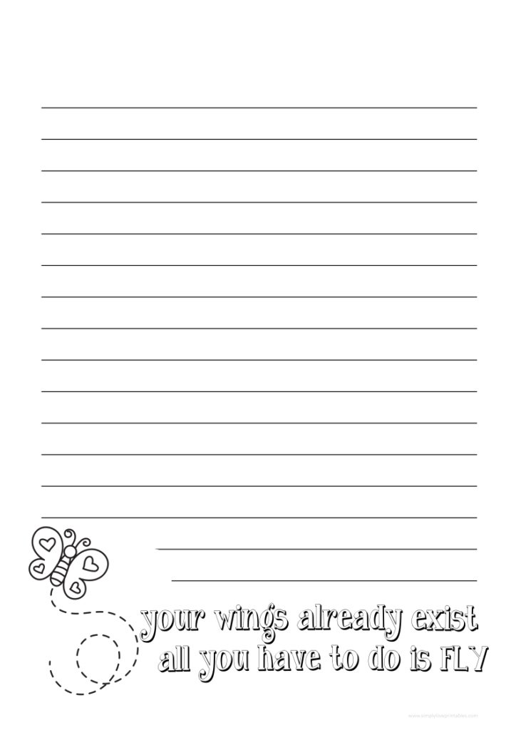 Simply Love Printables Butterfly Coloring Journal Page