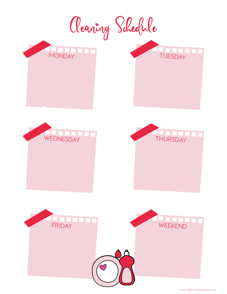 Simply Love Printables Cleaning Schedule 03