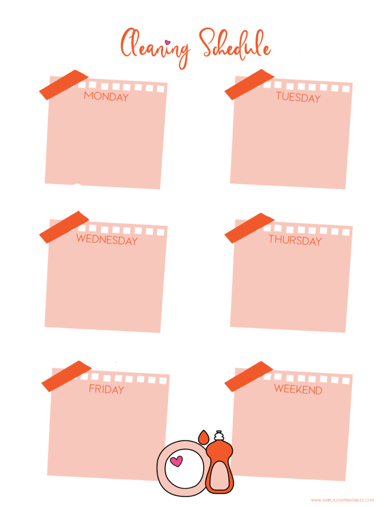 Simply Love Printables Cleaning Schedule 04