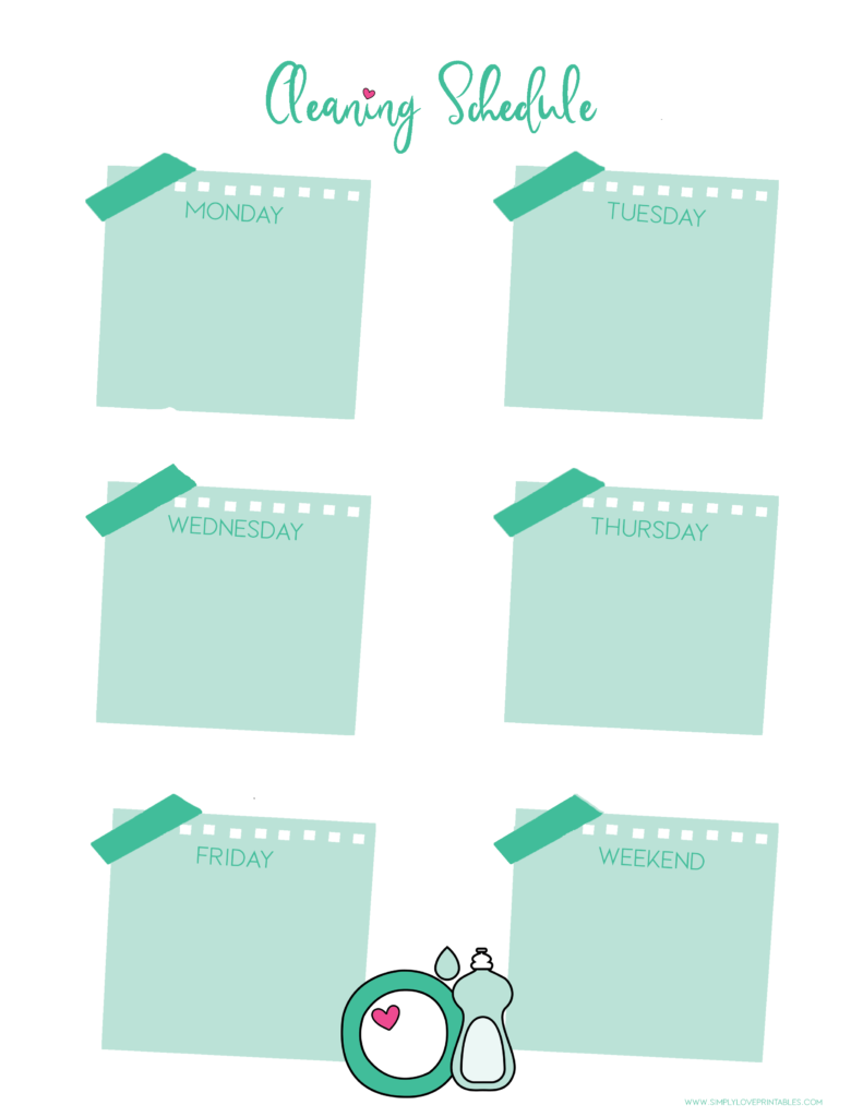Simply Love Printables Cleaning Schedule 10