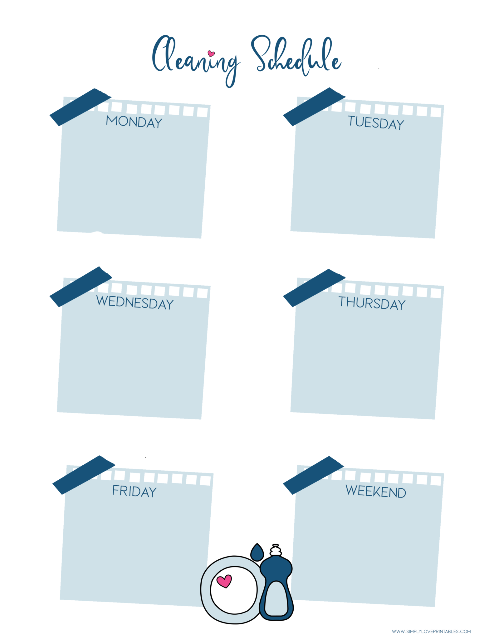 Free Printable Cleaning Lists | Simply Love Printables