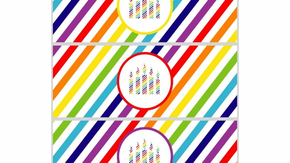 Free Printables Rainbow Birthday Party Favors and Invitation - Simply ...