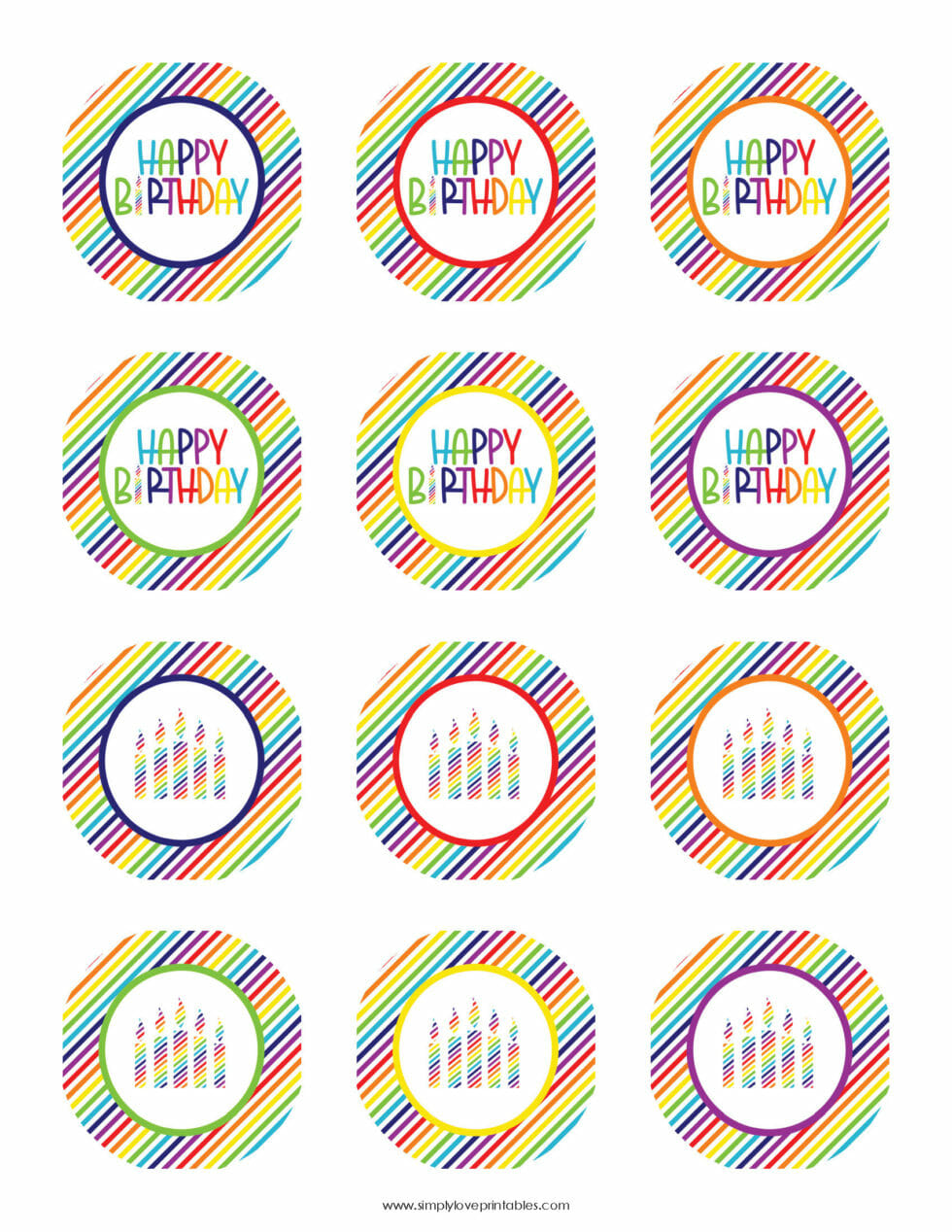 Free Printables Rainbow Birthday Party Favors and Invitation - Simply ...