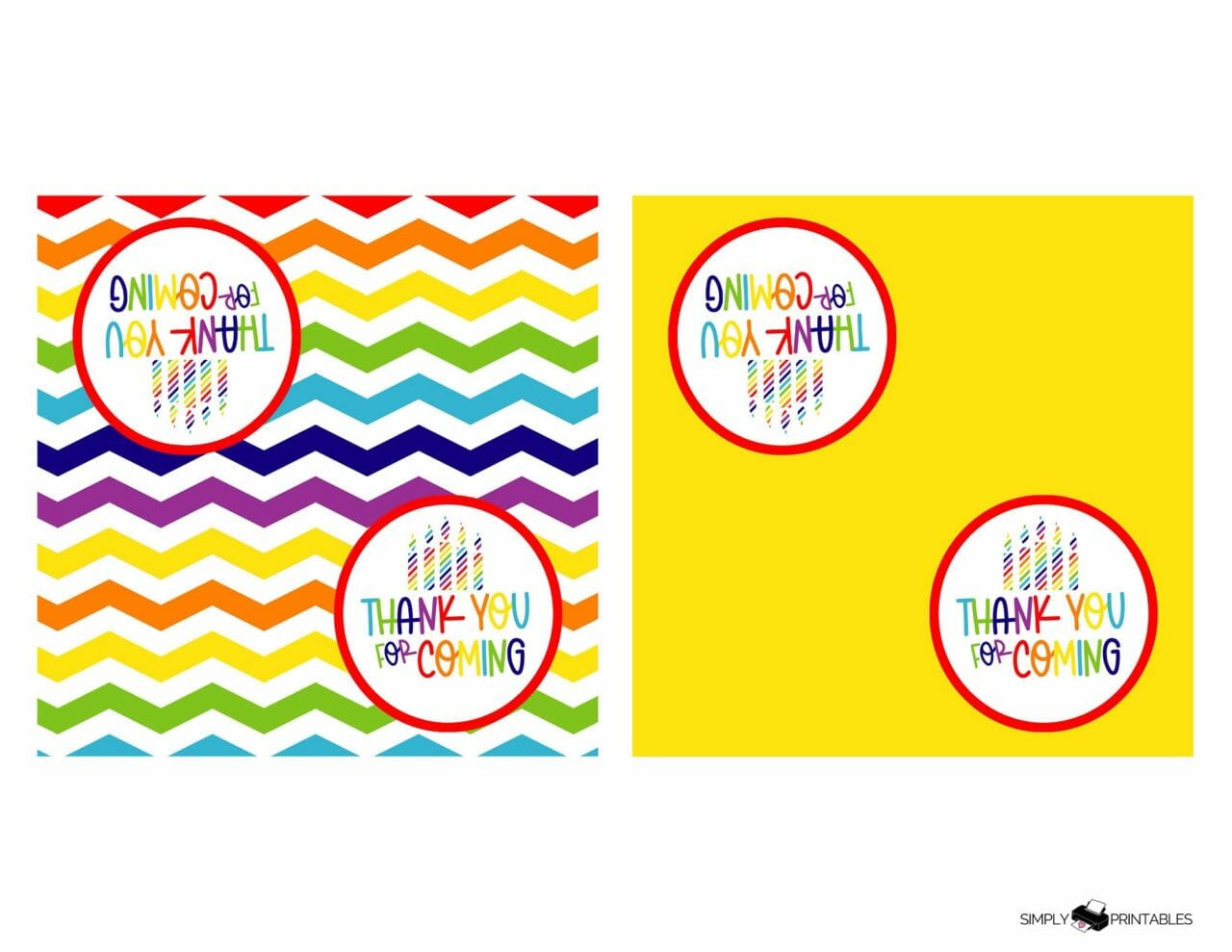 Free Printables Rainbow Birthday Party Favors and Invitation - Simply ...