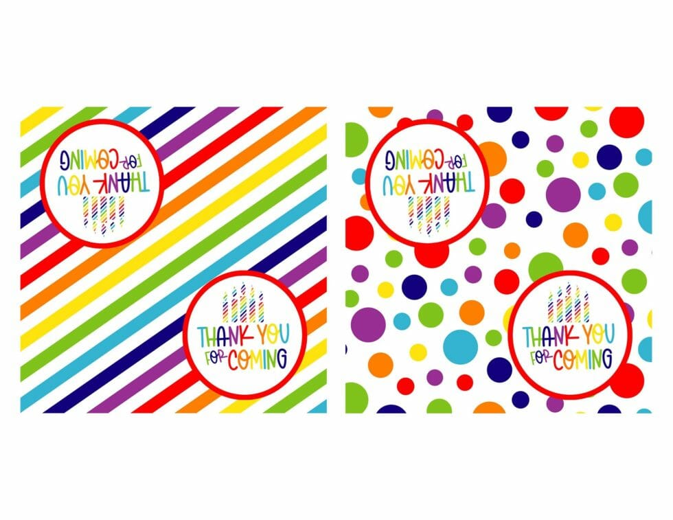 Free Printables Rainbow Birthday Party Favors and Invitation - Simply ...