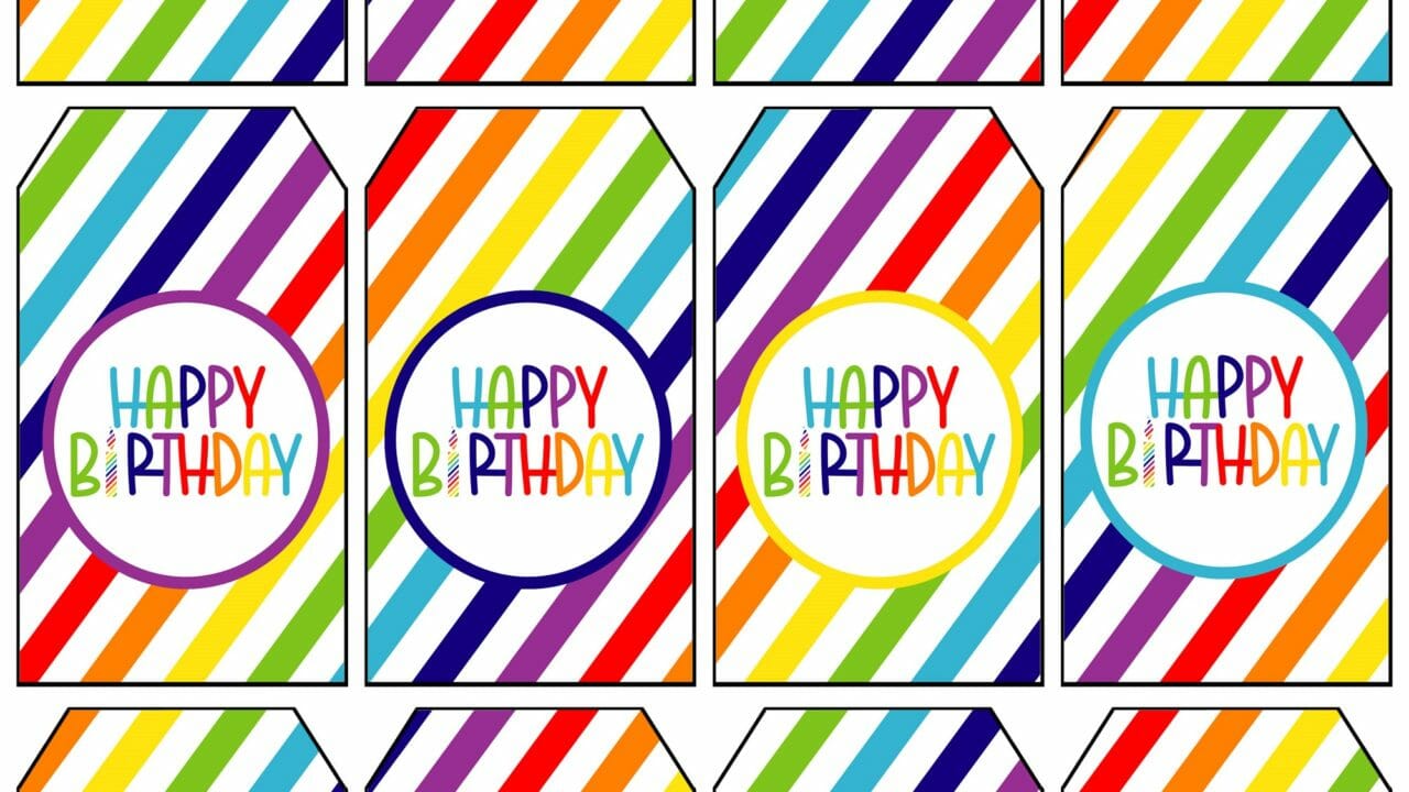 Free Printables Rainbow Birthday Party Favors and Invitation - Simply ...