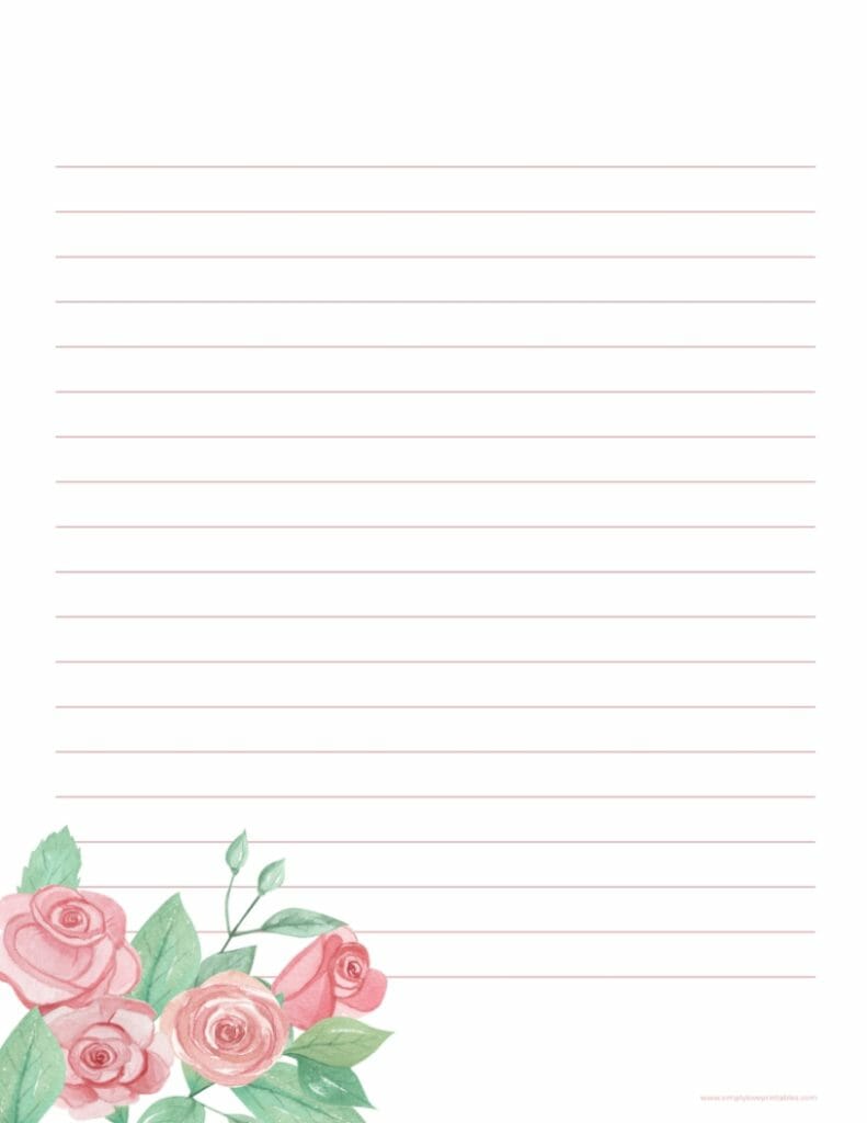 Simply Love Printables Journal Page Rose