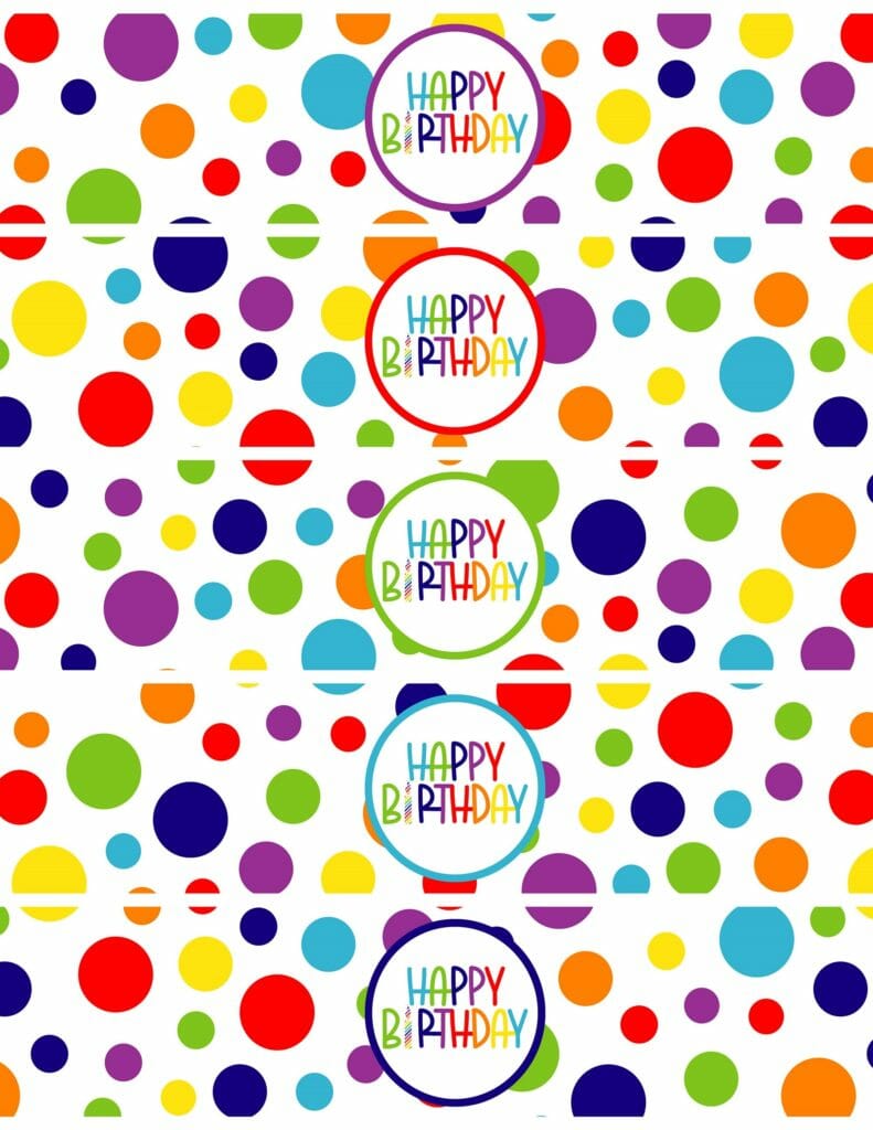 Simply Love Printables Rainbow Happy Birthday Waterbottle Version 2