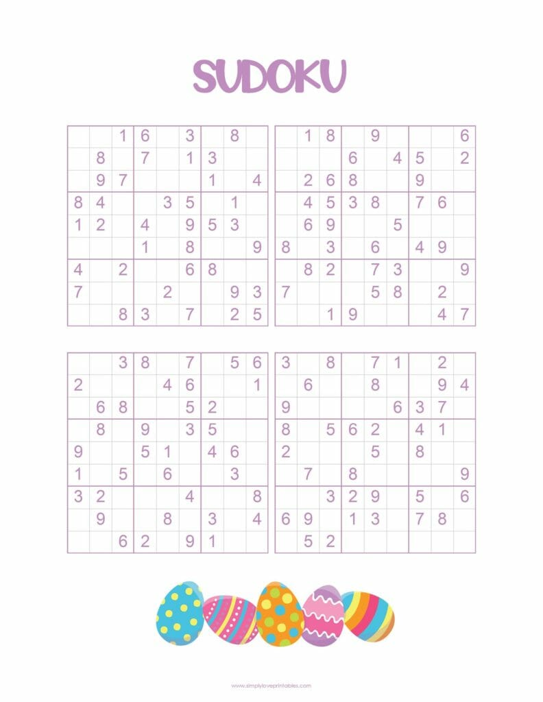 Simply Love Printables Sudoku Easy Egg Theme_Page_1