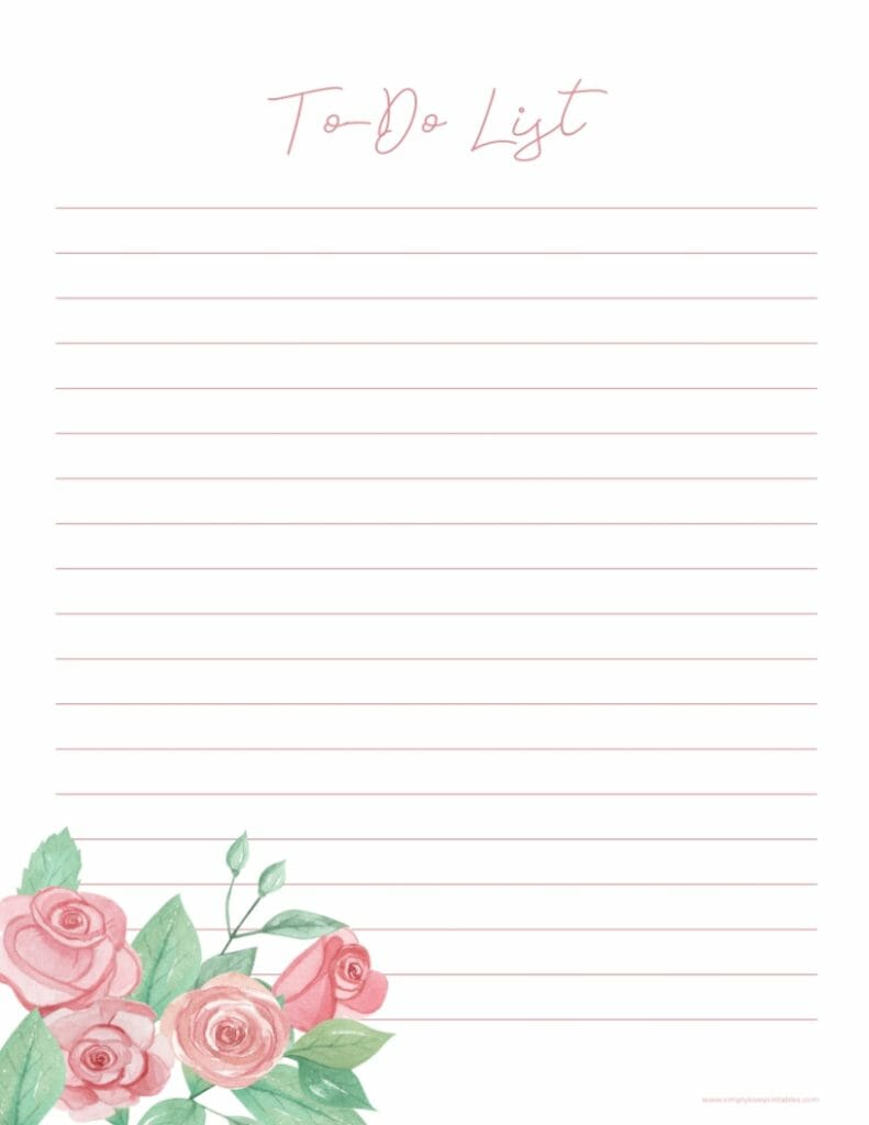 Simply Love Printables To Do List Watercolor Rose-1983-68156_1