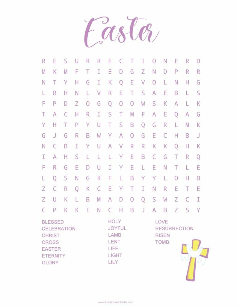 Simply Love Printables Easter Word Search