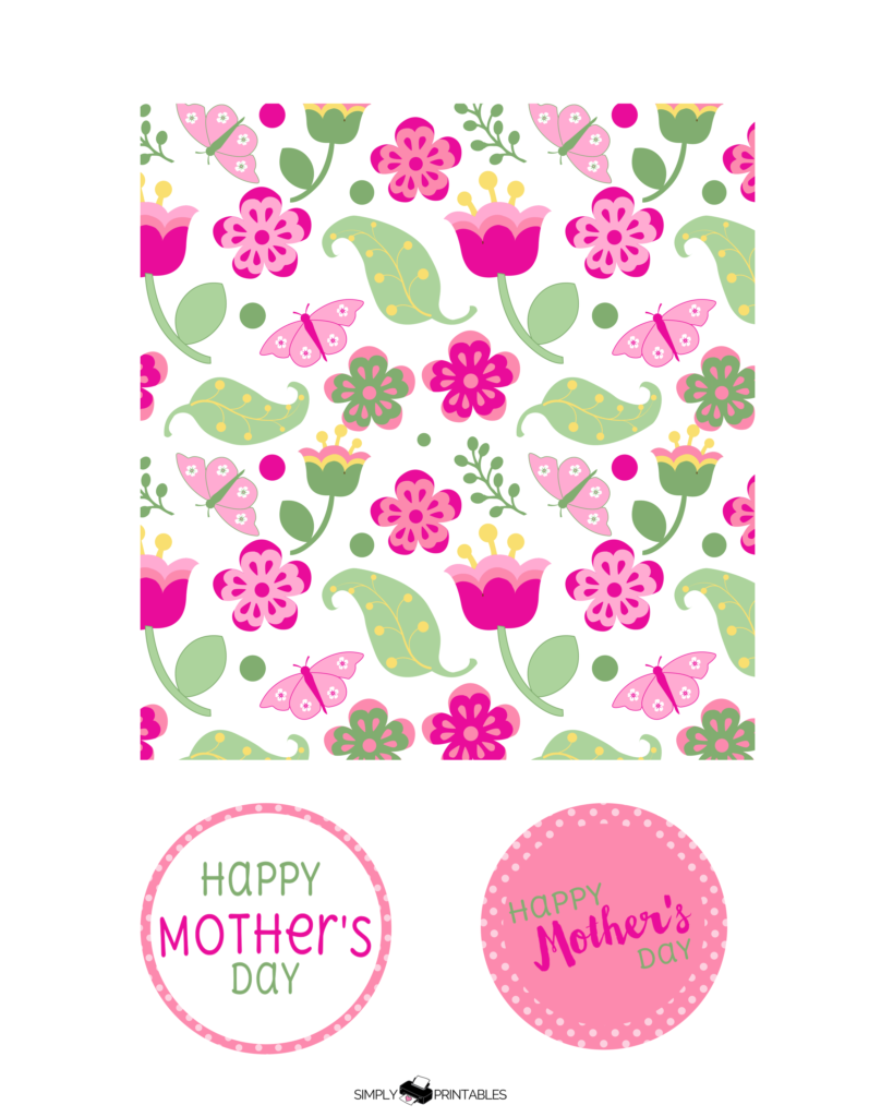 Simply Love Printables Happy Mothers Day Candy Wrapper Pink Green