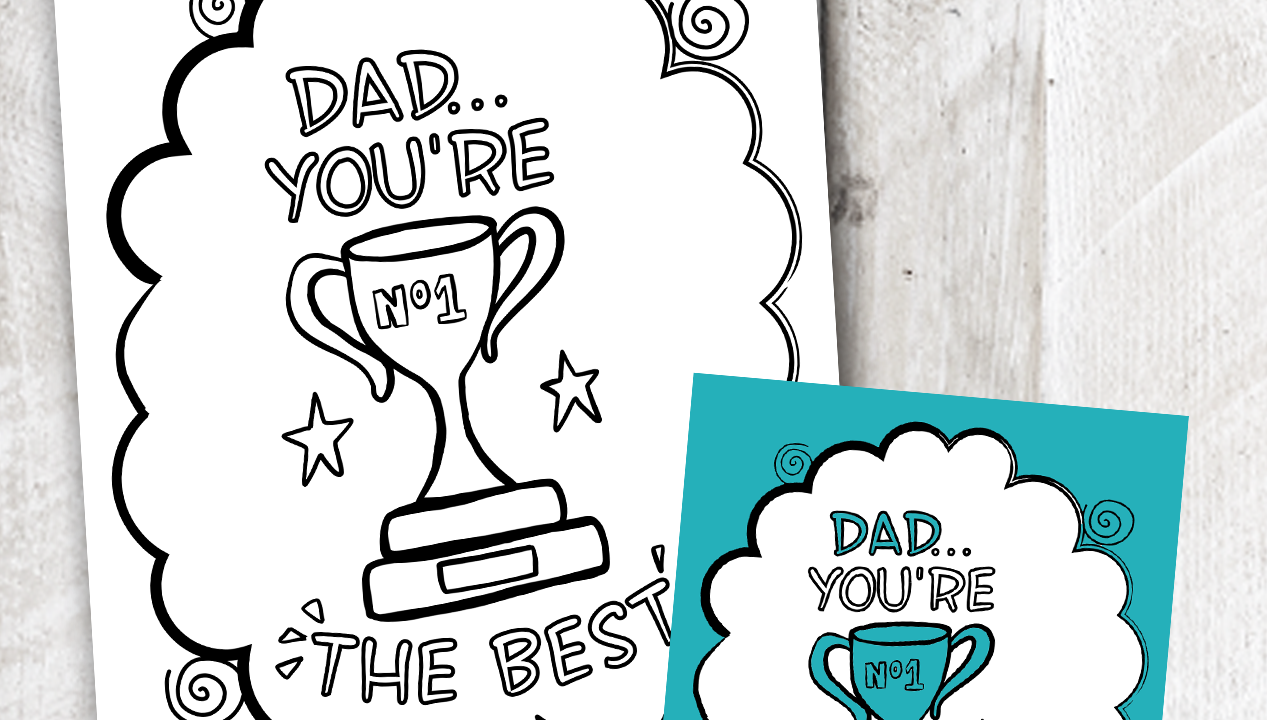 Simply Love Printables | Father's Day Coloring Page and Card