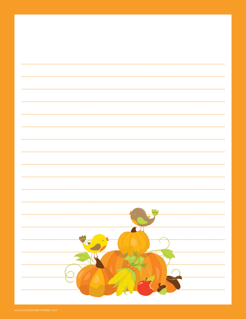 Simply Love Printables Pumpkin and Birds Journal Page-