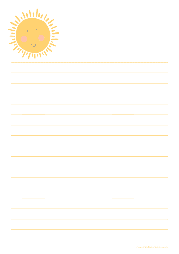 Simply Love Printables Sunshine Journal Stationery Free Printable