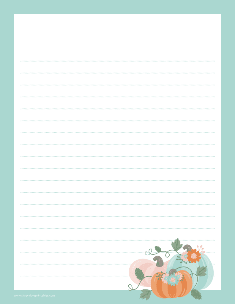 Simply Love Printables Blue Pink Orange Pumpkin Journal Page