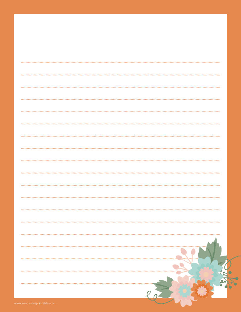 Simply Love Printables Pink Blue Orange Flower Journal Page-1983-76965_1