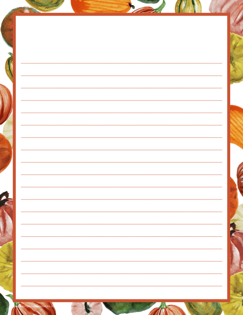 Simply Love Printables Watercolor Pumpkin Journal Page