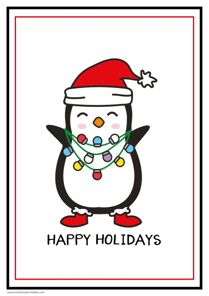 Final Simply Love Printables Christmas Penguin Happy Holidays Wall Ar