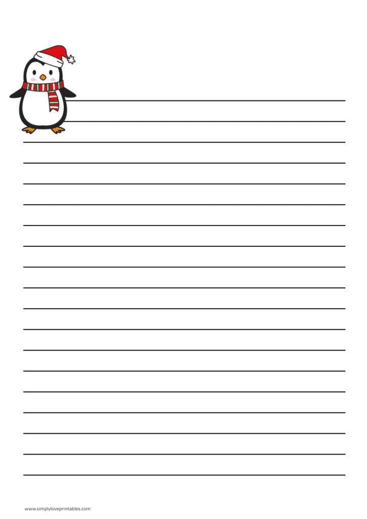 Simply Love Printables Christmas Penguin Journal Page