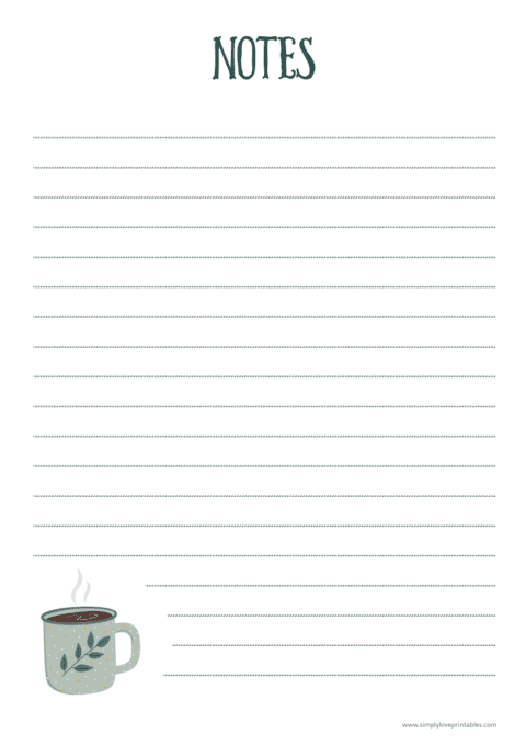 Free Printable Tea Time Planner Pages - Simply Love Printables