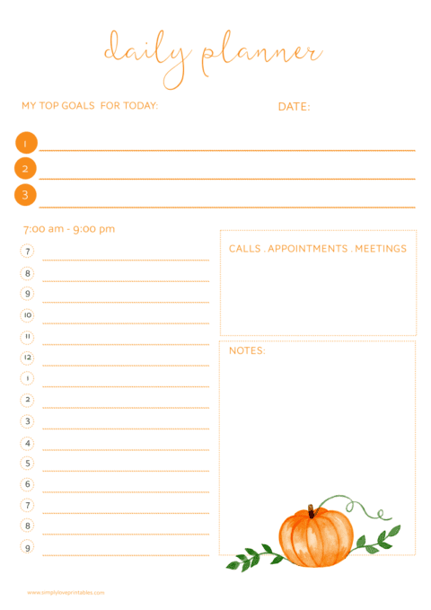 Free Printable Pumpkin Planner Pages - Simply Love Printables