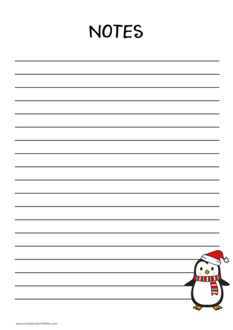 Free Printable Christmas Penguin Planner Pages - Simply Love Printables