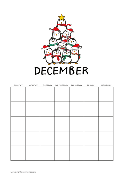 Free Printable Christmas Penguin Planner Pages - Simply Love Printables