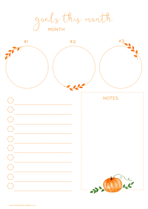 Free Printable Pumpkin Planner Pages - Simply Love Printables