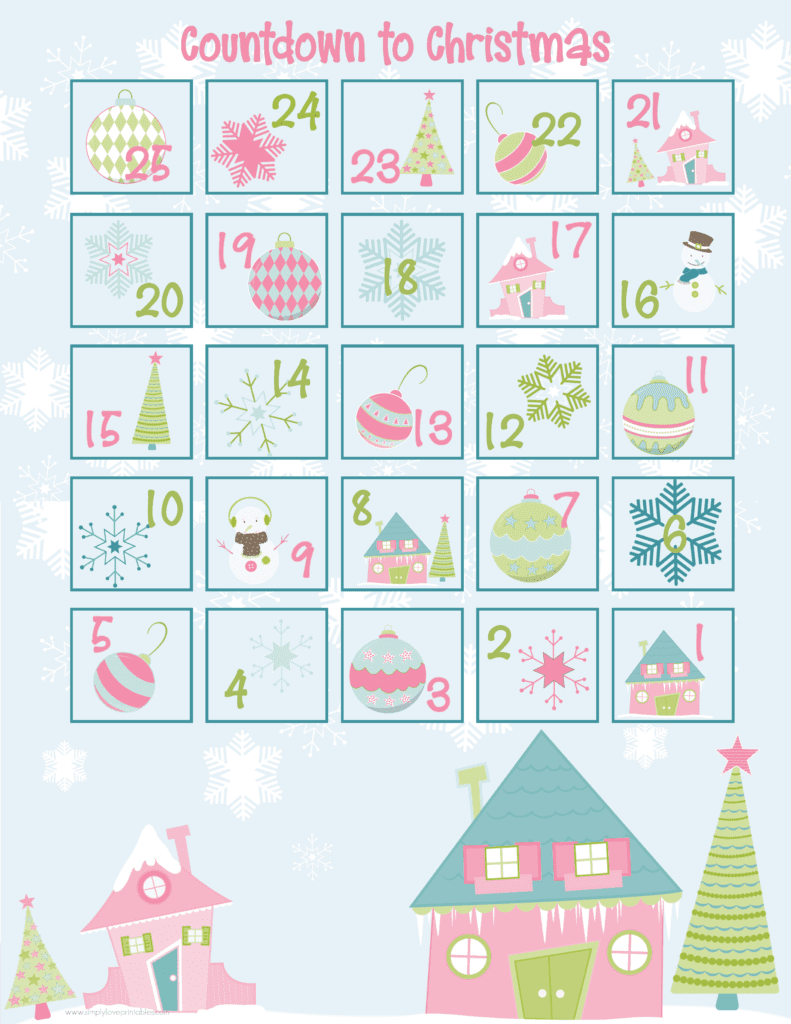 Simply Love Printables Christmas Countdown