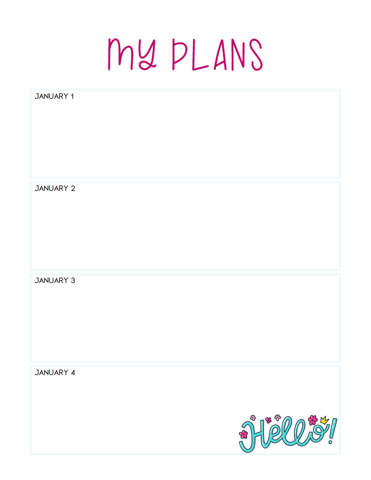 Free Dated Planner Pages | Simply Love Printables