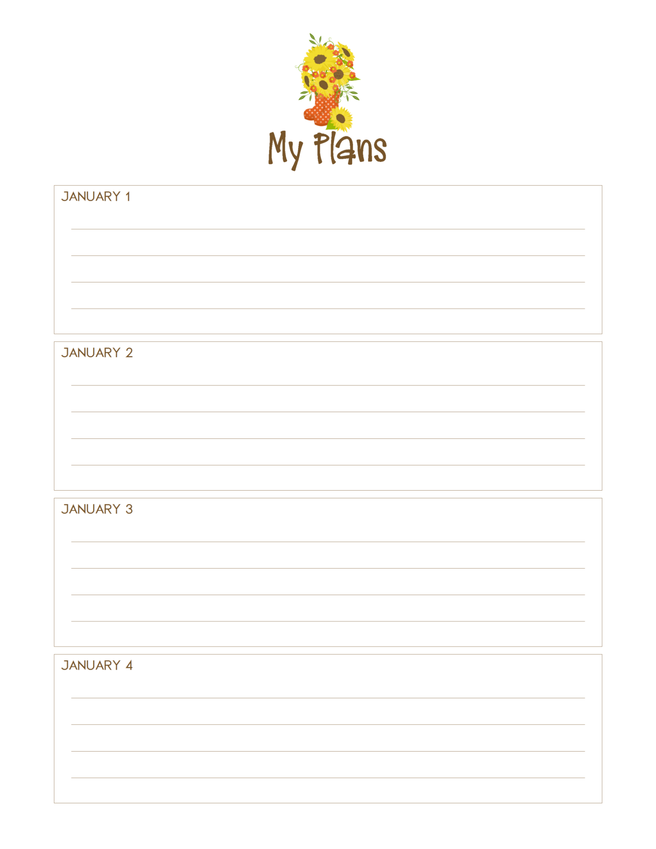 Free Dated Planner Pages | Simply Love Printables