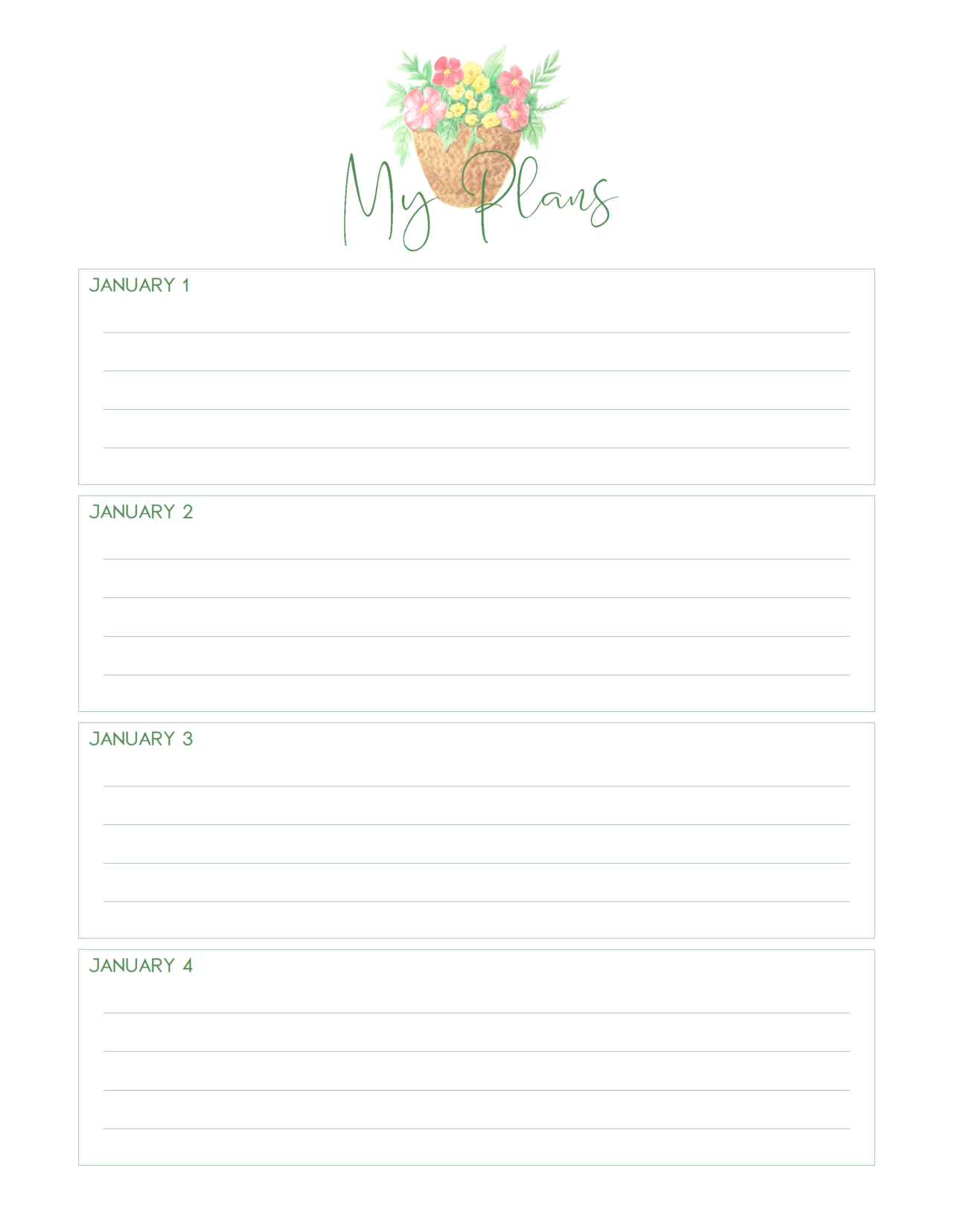 Free Dated Planner Pages | Simply Love Printables