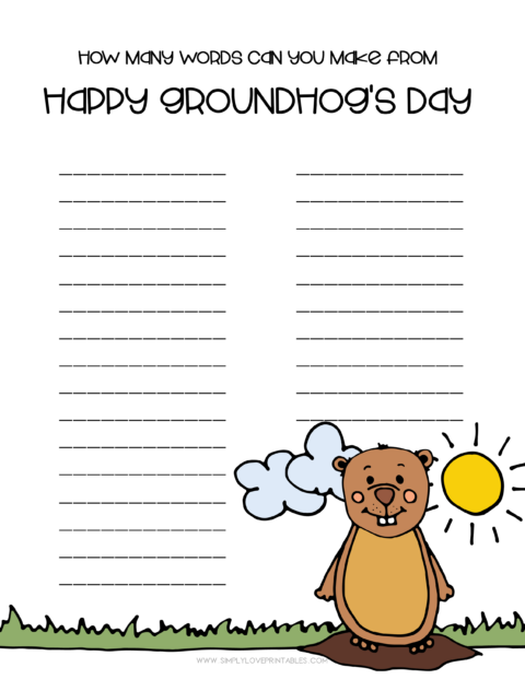 Free Printable Groundhog Day Activity Set - Simply Love Printables