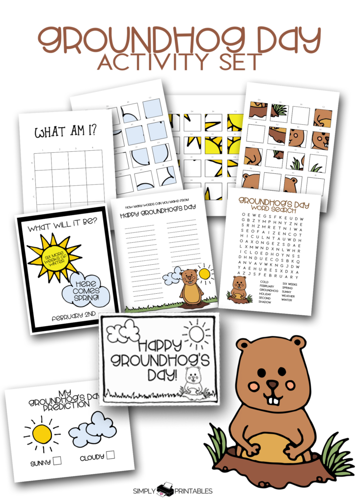 Simply Love Printables Groundhog Day Activity Set Pin Image