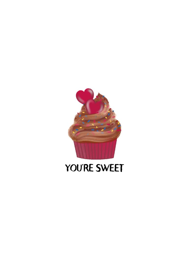 Simply Love Printables Youre Sweet Chocolate Cupcake Valentines Day Card Free Printable