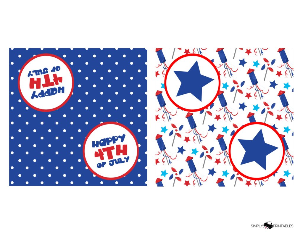Simply Love Printables 4th of July Favor Bags Blue